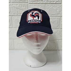 France FFF Cap with Embroidered Logo Navy Blue Adjustable Soccer  Hat NWT